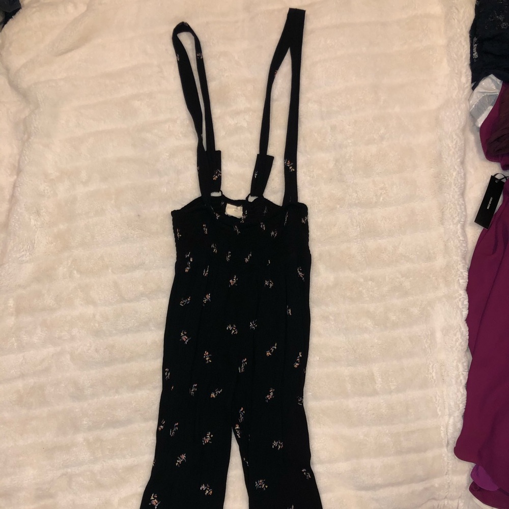 Overall Floral Flowy Pants